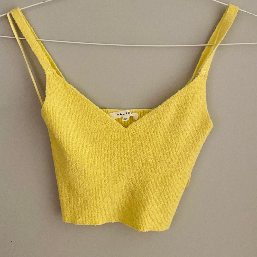 cute yellow sweater tank top